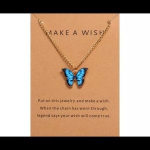 Gold Pendant Butterfly necklace